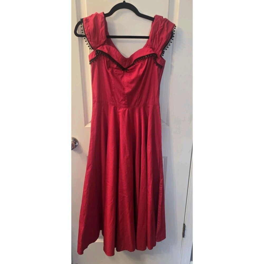Vintage SOMA Red Rockabilly Pinup Style Dress Size 10